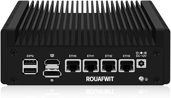 Mini PC Firewall N150 (Upgraded N100) Micro Computer OPNsense Appliance DDR5 8G RAM 128G SSD 4 x 2.5GbE i226V LAN Fanless Hardware TF Slot Support 1v4 Nvme Adapter