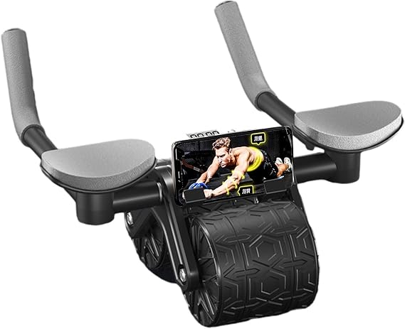 Fitness Wheel Roller - Anti-Slip Abdominal Exercise Roller Wheel With Elbow Supports - Exercise AB Wheels With Auto Rebound, Abdominal Core Workout Roller For Home Gym Abdominal Exercise(Schwarz)