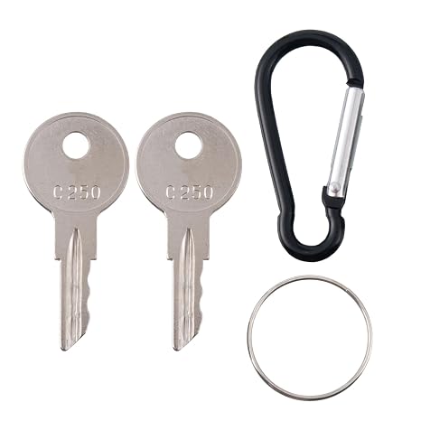 2 PCS Ignition Keys C250 Replacement of 089216-001 170151-001 Compatible with Crown Forklift Ford/New Holland Massey Ferguson Tractor