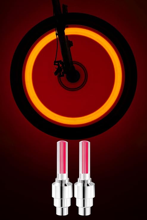 Bicycle Wheel Light with 2 Motion Sensors LED Car Engine Wheel Lamp Sibop Cover Red 3972