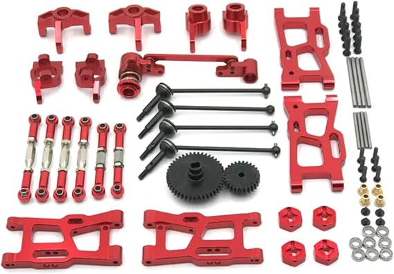RC Car Accessories for WLtoys for 1/14 144010 144001 144002 1/12 124016 124017 124018 124019 Metal Retrofit 44T 27T Gear Drive Shaft 12 Pack RC Car Upgrade Parts(Blue)