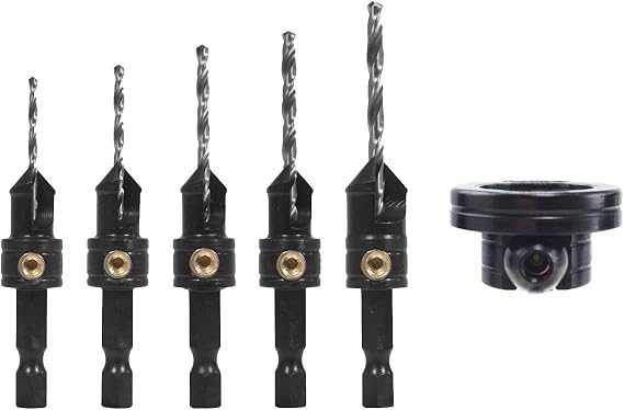Make it Snappy Tools Quick-Change 5-Pc. Countersink Drill Bit Set with Rotating Depth Stop