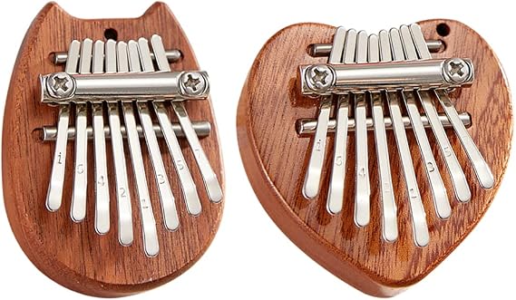 2-Pack 8 Keys Mini Kalimba Thumb Piano, Mbira Finger Piano with Lanyard, Music Gifts for Adults Beginners Lovers Players