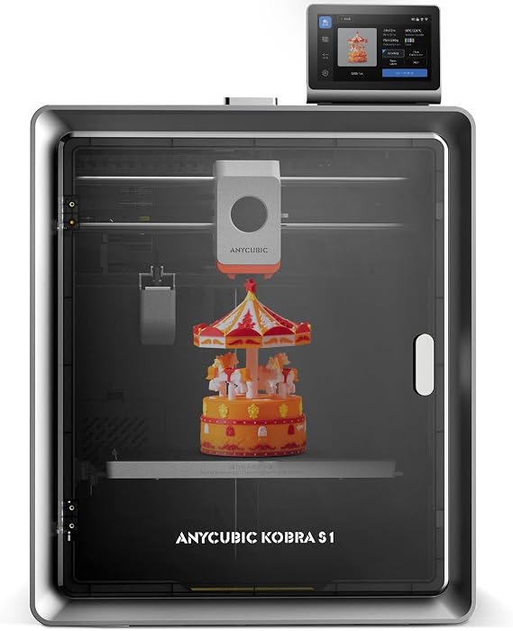 Anycubic Kobra S1 3D Printer Only, 600mm/s High Speed Printing  Auto Leveling, Free-Clogging Extruder with 320C Hotend, Mental CoreXY Strucuture Built-in Camera, 44dB Low Noise 250*250*250mm