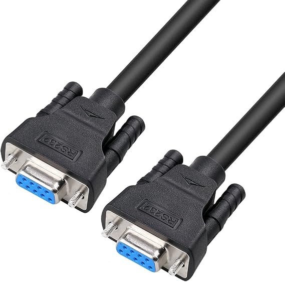 DTECH 1.5 ft Straight Through Serial DB9 Cable Female to Female 9 Pin COM Port Cord for Data Communication (0.5 Meter, Black)