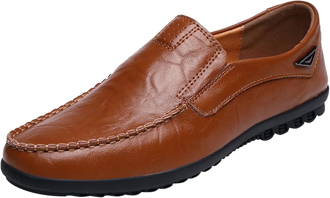 Flat Loafer for Men Leather Slip On Business Dress Shoes Driving Casual Boat Soft Shoes Common Projects Shoes Men