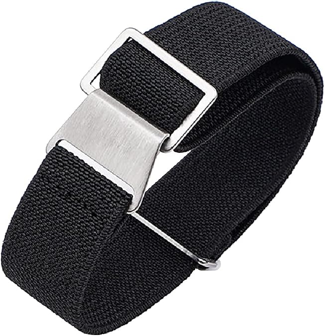 JBR French Troops Parachute Style Watch Band - Elastic Fabric Nylon Waterproof Military Replacement Watch Strap - Choice of Colors - 18mm 20mm 22mm