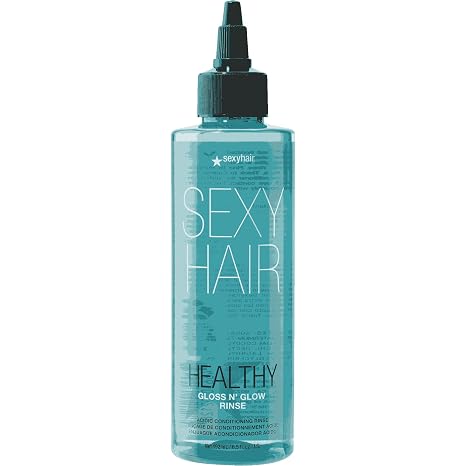 SexyHair Healthy Gloss N' Glow Lightweight Acidic Conditioning Rinse, 6.5 fl oz | Increases Shine by 23x | All Hair Types