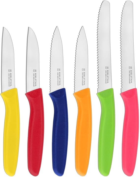 Paring Knife Set,6Pieces,Kitchen Knives For Veg.&Fruit,Multi-color