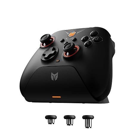 BIGBIG WON Gale Hall Wireless Controllers Motion Control, Hall Joysticks&Triggers, 3 Pairs of Thumbsticks, PC App Game Controllers for Switch/PC/iOS/Android Gaming Controller (HS-GaleHall-Black)