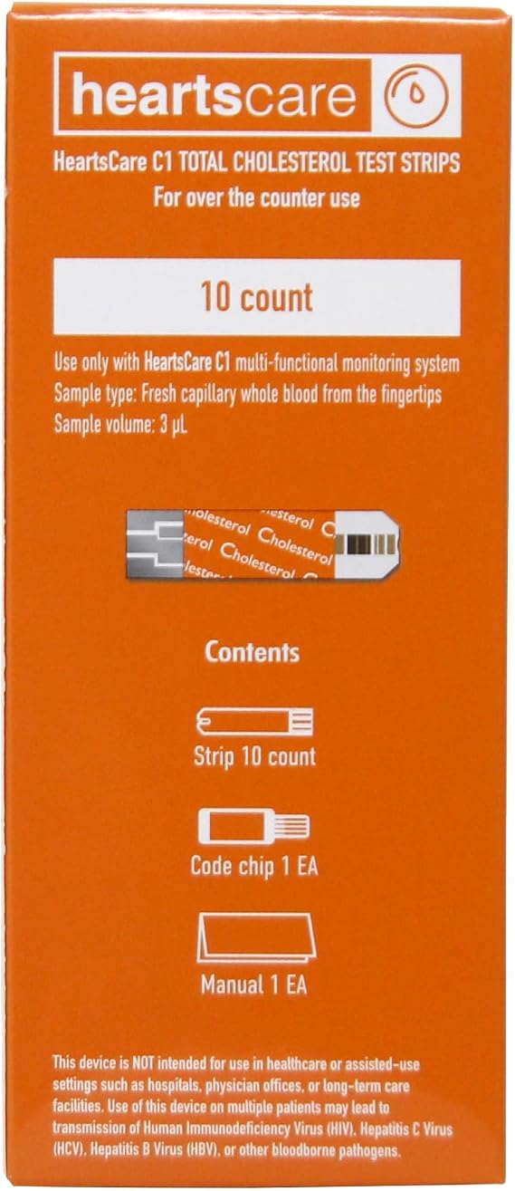 HeartsCare Total Cholesterol Strips 10 Counts