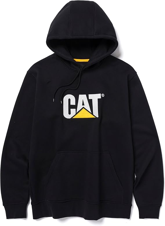 Caterpillar Men's Trademark Hoodies with Embroidered CAT Front Logo, S3 Cord Management System, and Pouch Pocket
