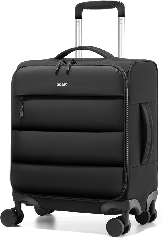 LUGGEX 18x14x8 Underseat Carry On Bag, Black