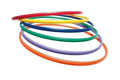 Sportime UltraHoops Strong and Controllable No-Kink PE Hoops - 24 inch - Set of 6 - Assorted Colors