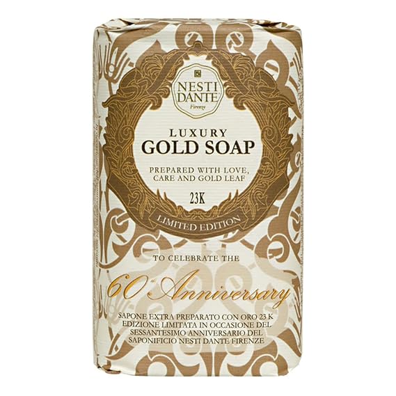 Nesti Dante Nesti dante 60 anniversary luxury gold soap with gold leaf (limited edition), 8.8oz, 8.8 Ounce
