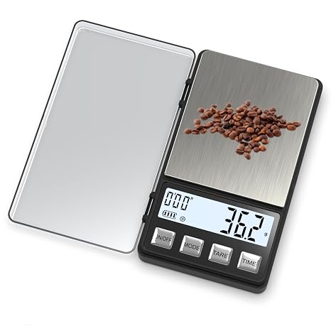 WEIGHTMAN Espresso Scale with Timer 1000g x 0.1g, Small Thin Coffee Scale