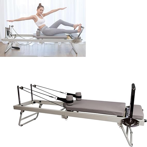 Pilates Reformer,Foldable Pilates Machine, Adjustable Intensity Pilates Bed,Multifunctional Pilates Reformer,Exercise Yoga Equipment,for Reformer Body Stamina Stretching Balance Exercise