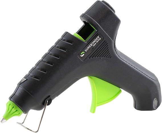 Surebonder L-270 Essentials Series 40 Watt Full Size Low Temperature Hot Glue Gun for use with Wood, Ribbon, Lace, Floral, Fabric, and Foam, Black and Green
