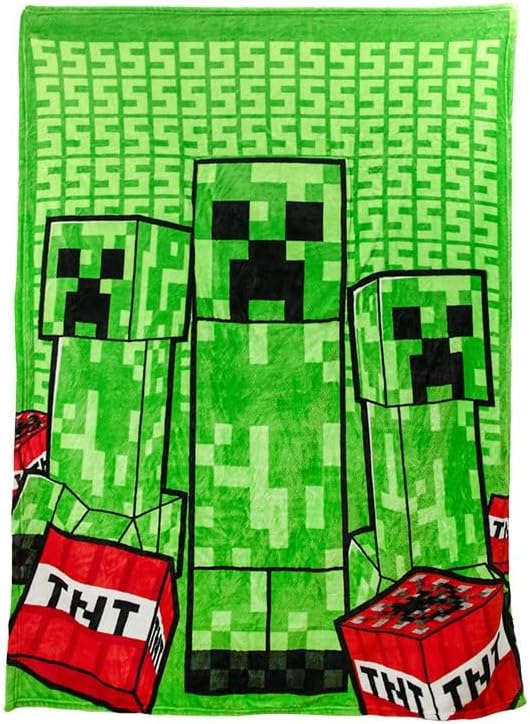Paladone Minecraft Creeper 2-in-1 Cushion Blanket Officially Licensed Microsoft Travel Blanket, Foldable Soft Fluffy Throw, Compact Design for Living Room or Bedroom Decor, 120cm x 150cm