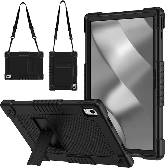 Onn 11インチタブレットPro 2024モデルケース/Onn 11インチタブレットProモデル100146660ケース、ショルダーストラップ付き耐衝撃キッズケース、Walmart Onn 11インチタブレットPro 2024モデル用:100146660ブラック