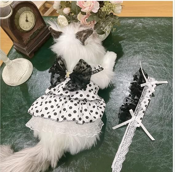 Dog Dresses Fashion Pet Dog Clothes Elegant Princess Doggie Dresses for Dogs Decor Dog Tutu, Summer Pet Dog Clothes for Dogs Girl, Dog Birthday Wedding Outfits Puppy 052401 (L)