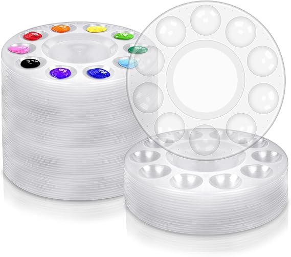 46 PCS Clear Paint Tray Palettes,Plastic Paint Pallets for Kids or Adults