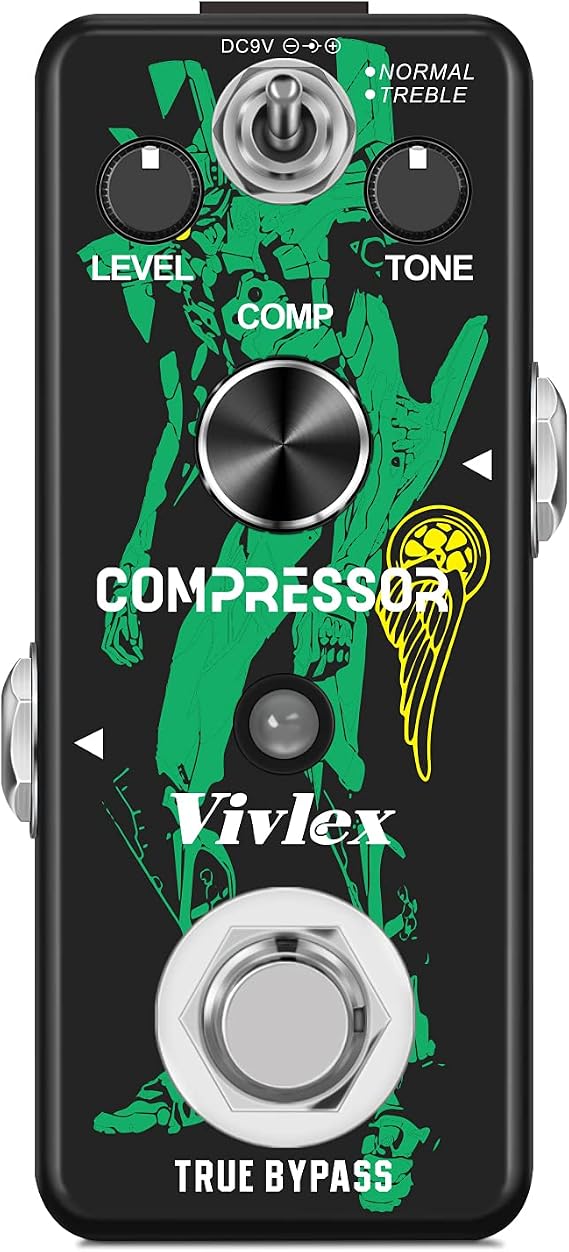 LEF-333 Compressor Pedal Mini Analog Compression Effects Pedal Stompbox for Electric Guitar Bass True Bypasss Footswitch