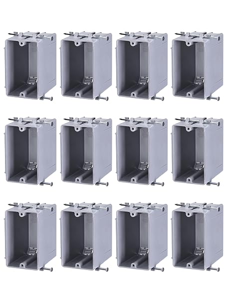 LEONLITE 12-Pack 22.5 Cubic Inch Single Gang New Work Electrical Outlet Box