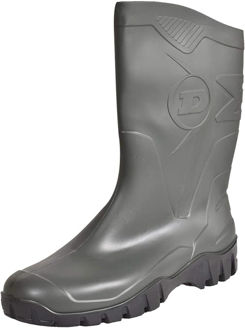 DUNLOP Mens Short Half Length Ankle Wellington Wellies Boots Wide Calf UK 6-12 Black