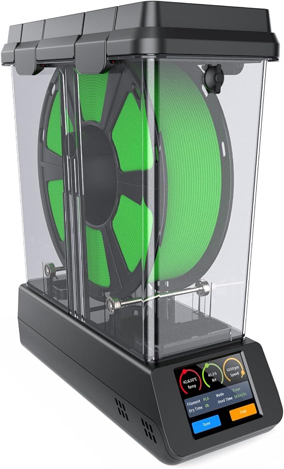 Filament Dryer, 360 Heating Filament Dry Box with Accurate Humidity Monitor, Dust Moisture Proof & Smooth Wire Feeding, Active Heating Dehumidification Touch Screen, Compatible with PLA PETG ABS TPU