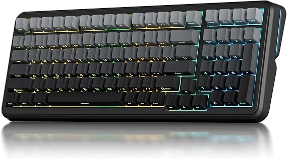 MCHOSE K99 98% Wireless Mechanical Keyboard, Tri-Mode Connection, Compact Gaming Keyboard with Six-Layer Padding Gasket, RGB Backlit,Hot Swappable Custom Keyboard for Mac/PC