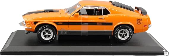 1/18 Die Cast Mini Car, 1970 Mustang Mach 1, Orange, Maisto Assembled Car, Toy Model, Birthday Gift, Boys, Girls, Boxed