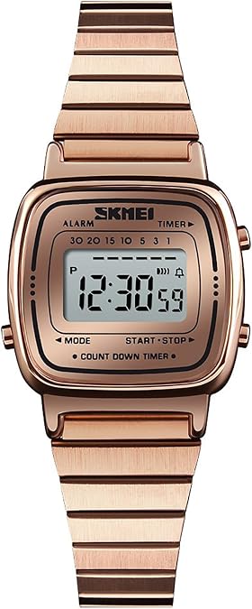 MASTOP Luxury Women Watches Full Steel Electronic LED Digital Fashion Ultra Thin Square Ladies Wrist Watches