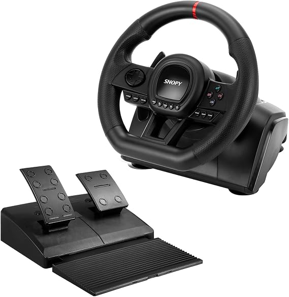 Snopy V30 Serisi DİREKSİYON-SET V30 ONLY PC Masaya Sabit Montaj Aparatlı Direksiyondan Çoklu Fonksiyonlu Pedallı Oyuncu Direksiyonu.