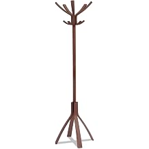 ALBA PMCAFE Cafe Wood Coat Stand, Ten Peg/Five Hook, 21 2/3 x 21 2/3 x 69 1/3 Espresso Brown