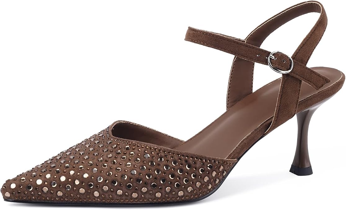CORNMOOD Stiletto Slingback Heels Pumps for Women