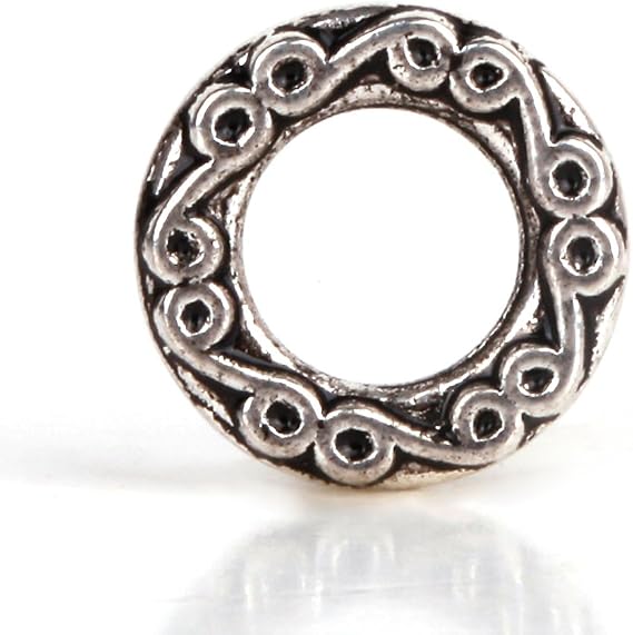 RUBYCA 30pcs Tibetan Silver Tone Spacer Beads Fit European Charms Bracelet Ring Infinity Ornament