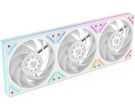 Thermalright TL-UB36W 360mm Single-Frame PC Cooling Case Fans - PWM 2150 RPM Speed | ARGB Lighting | High Airflow | Single Modular Cable, for Chassis ＆ Liquid Cooler (White)