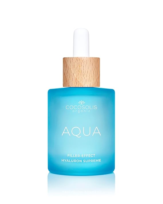 COCOSOLIS AQUA Filler-Effect Hyaluron Supreme facial serum with 8 types of hyaluronic acid and AquaxylTM, vegan anti-age day care with ultra hydration
