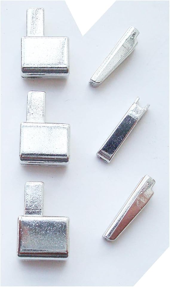 SICODA 3 Sets #12 Metal Zipper Retainer Box and Insertion Pin (Silver)