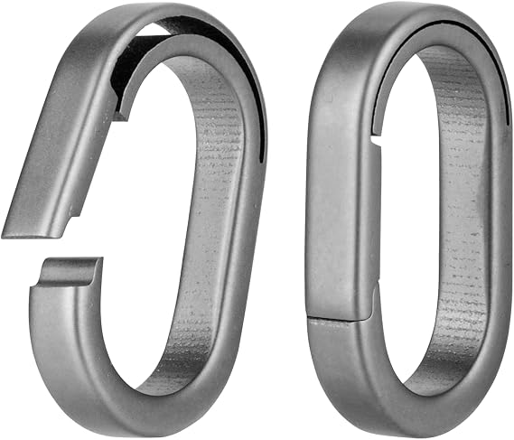 KEEPO LINK Titanium Key Ring Side Pushing, Small Keychain Connector, 2 Pcs