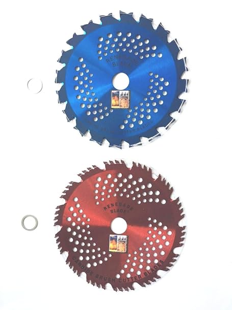 2pk-10-COMBO Pack - (1) 20 Teeth Hawk & (1) 80 Teeth Razor - Hybrid Pack - RENEGADE BLADE - Carbide Brush Cutter Weed Eater Blades - 254mm Diameter