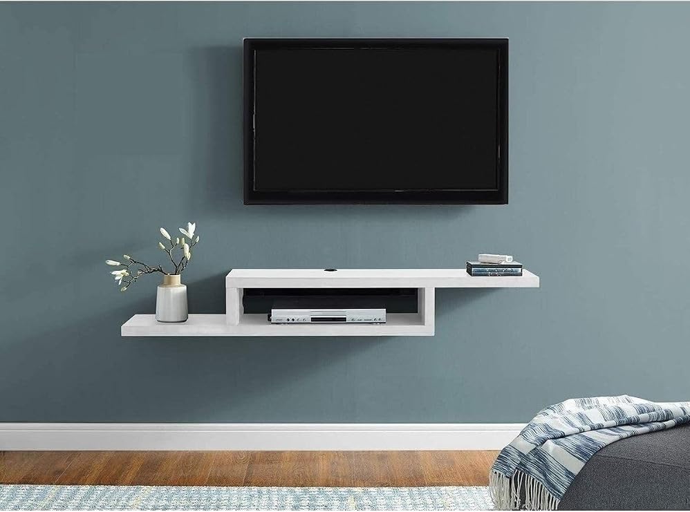 White 100 Cm Tv Unit Tv Stand Wall Rack Bookcase