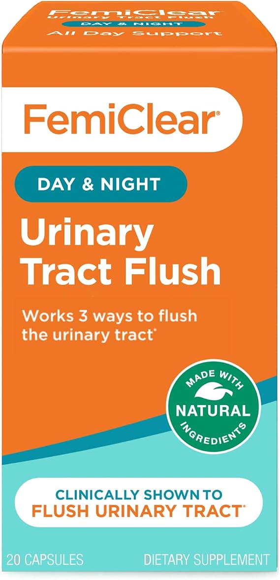 FemiClear Daily Urinary Tract Flush Supplement, 20 Capsules, 10-Day Supply