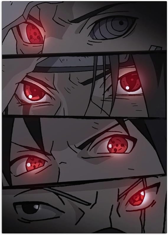 Displate Metal Poster NARUTO Sharingan Stare-Down Uchiha & Kakashi M