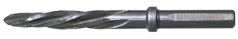 Drillco 4285 Series High-Speed Steel Construction Reamer, High Spiral Flute, Round with Flats Shank, Black Oxide Finish, 5/16" Size, 4-5/8" Length