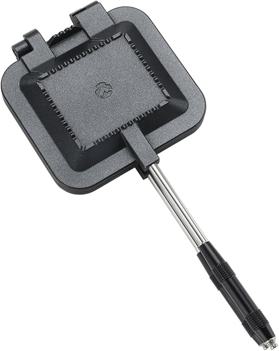 camping moon Sandwich Maker Hot Sand Single Burner Gas Fire Open Fire Compact Aluminum TT-1315 (Black)