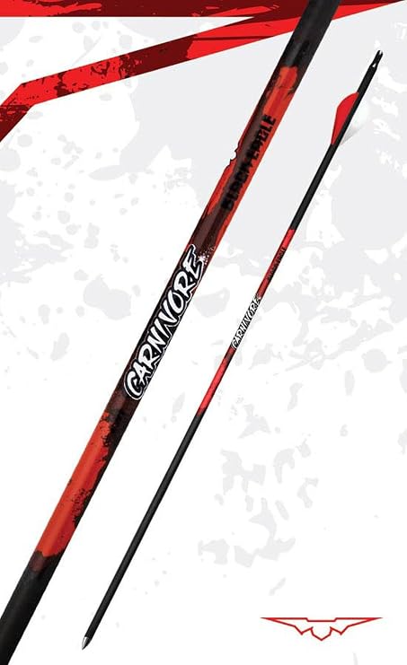 Black Eagle New Carnivore Carbon Arrows 350 (.003") w/Blazer Vanes 1/2 Dozen