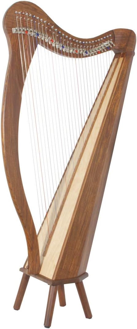 Roosebeck 29-String Mintrel Harp w/Chelby Levers & Pedestal- 5 Panel