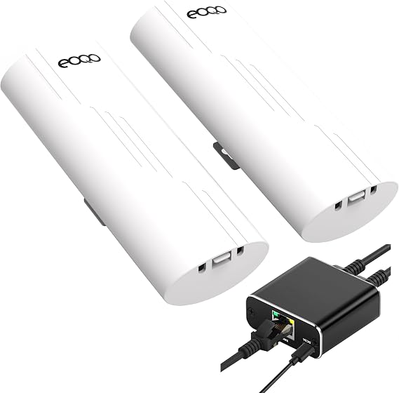 Point to Point Wireless Bridge 5.8GHz Starlink WiFi Extender, 3KM Range, 100Mbps Speed, 14dBi Antennas, Compatible with Starlink Gen 3 Dish, Includes an Ethernet Splitters and 2pcs 24V PoE Injectors